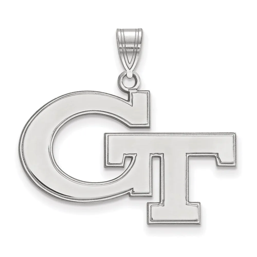 14k White Gold Georgia Institute of Technology Large Pendant