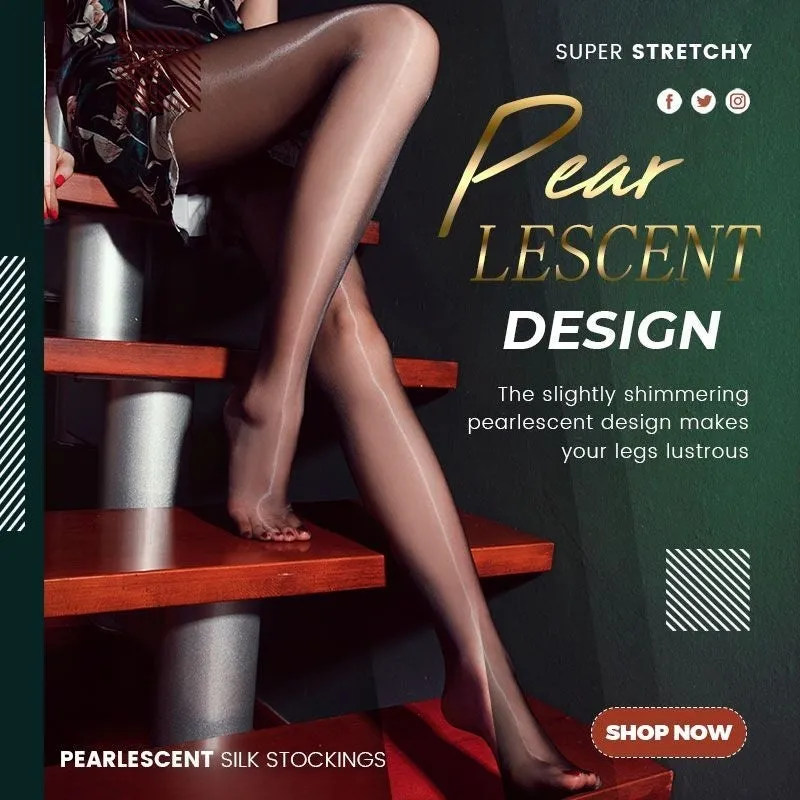 🔥4Pcs Plus Size Pearlescent Silk Stockings Pantyhose