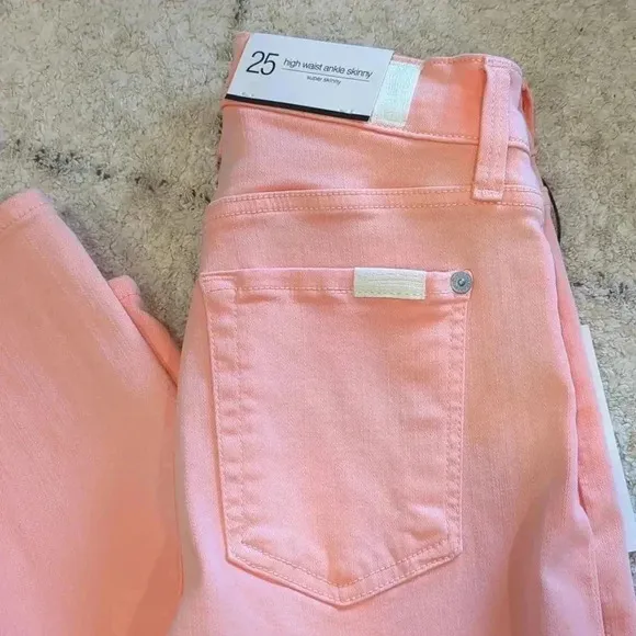 7FAM Jeans Women's Size 25 High Waist Ankle Super Skinny Pants 7 For All Mankind