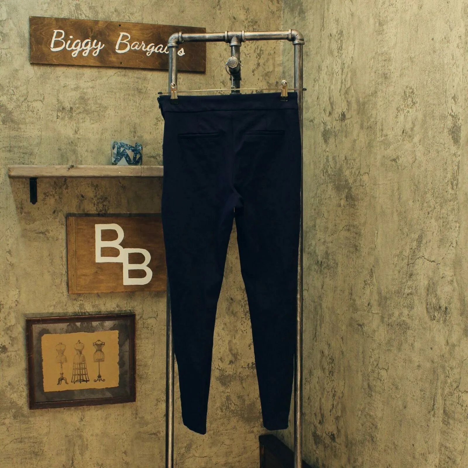 A New Day Womens Stretch Side Zip Dress Pants Navy Medium