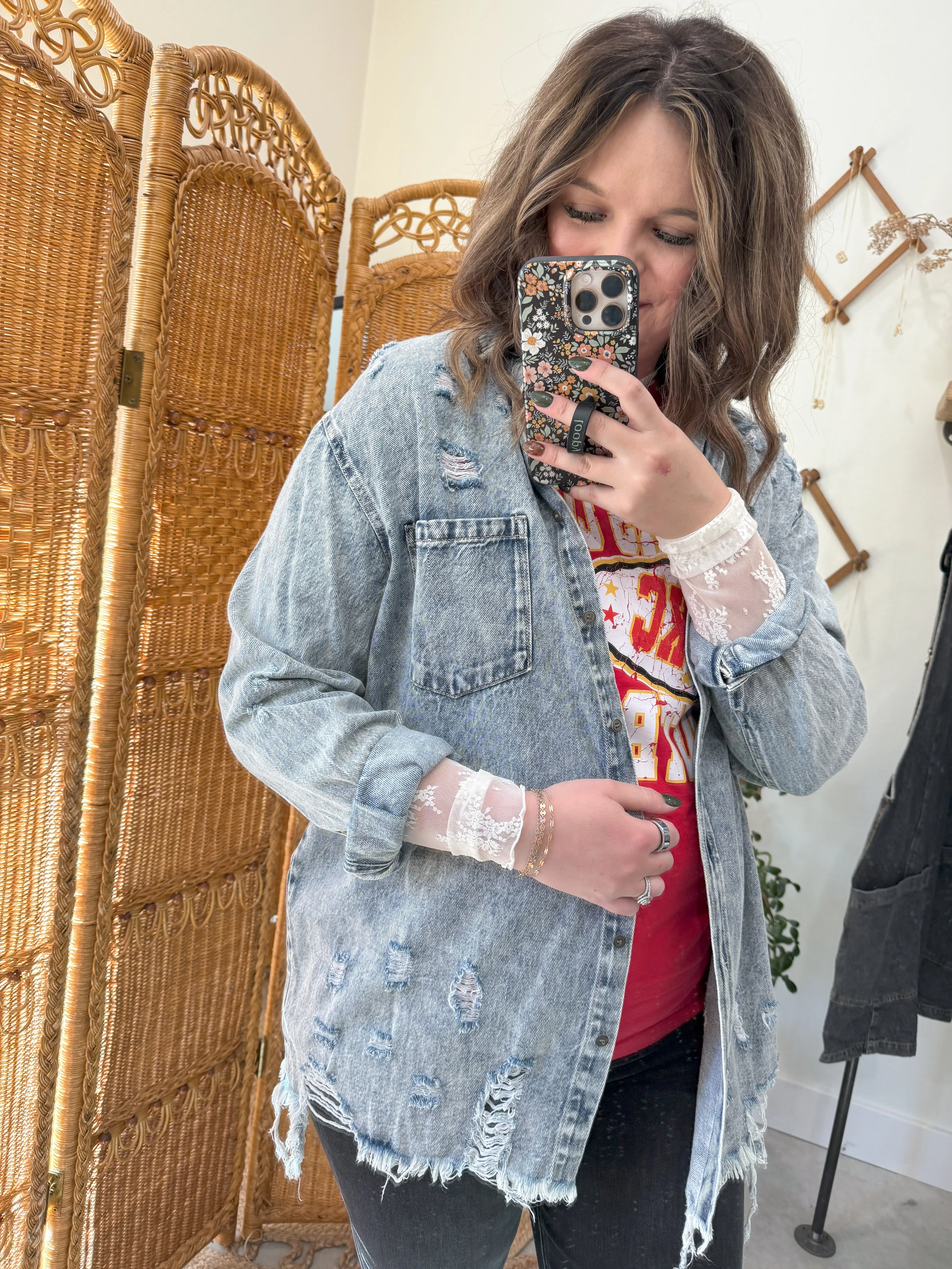 Acid Washed Denim Shirt