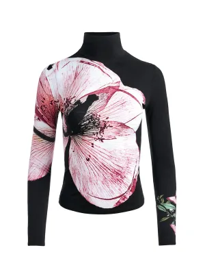 Alice   Olivia Delaina Long Sleeve Turtleneck Top in Luna Floral