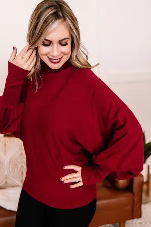 All Fired Up Turtleneck Sweater In Crimson