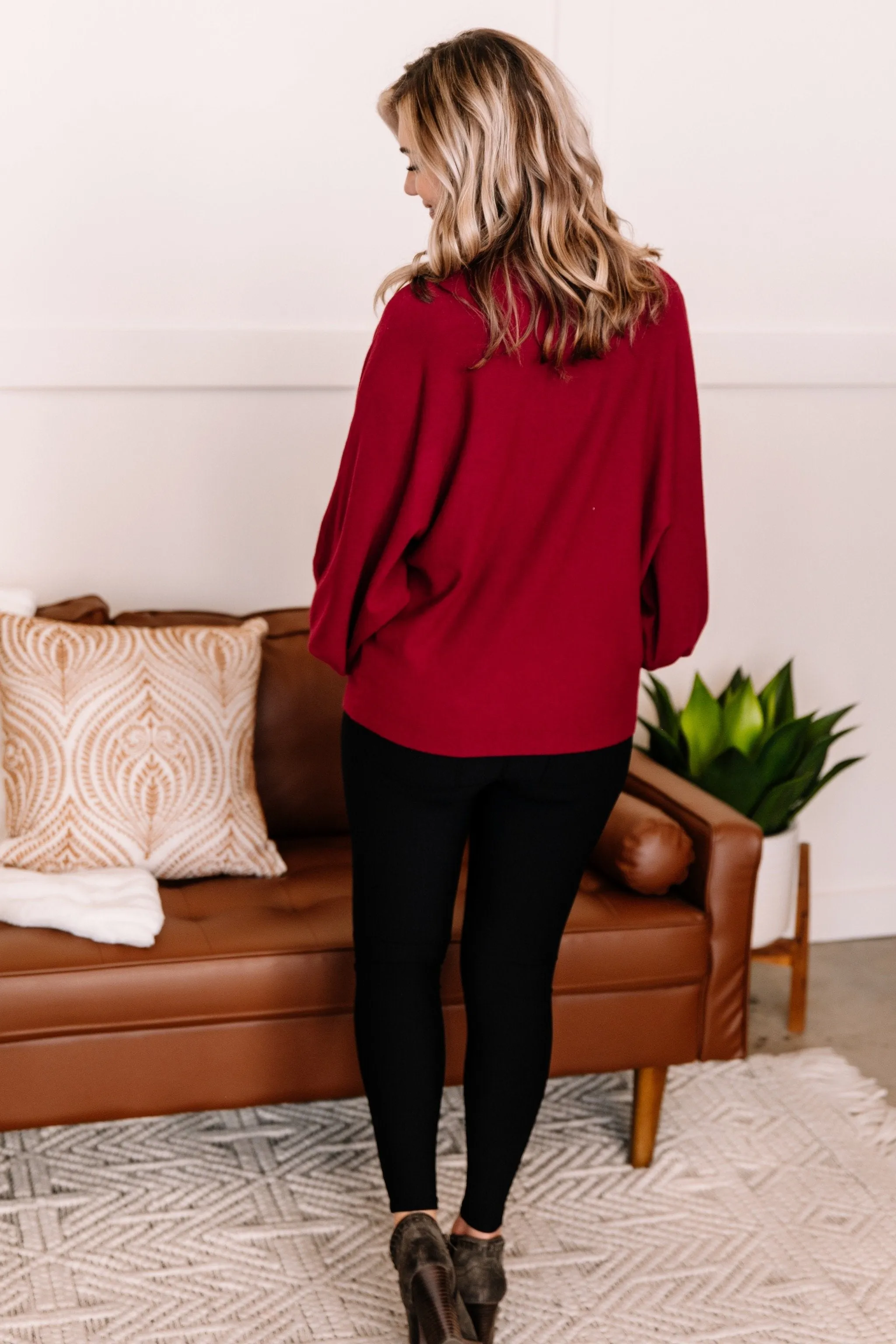 All Fired Up Turtleneck Sweater In Crimson