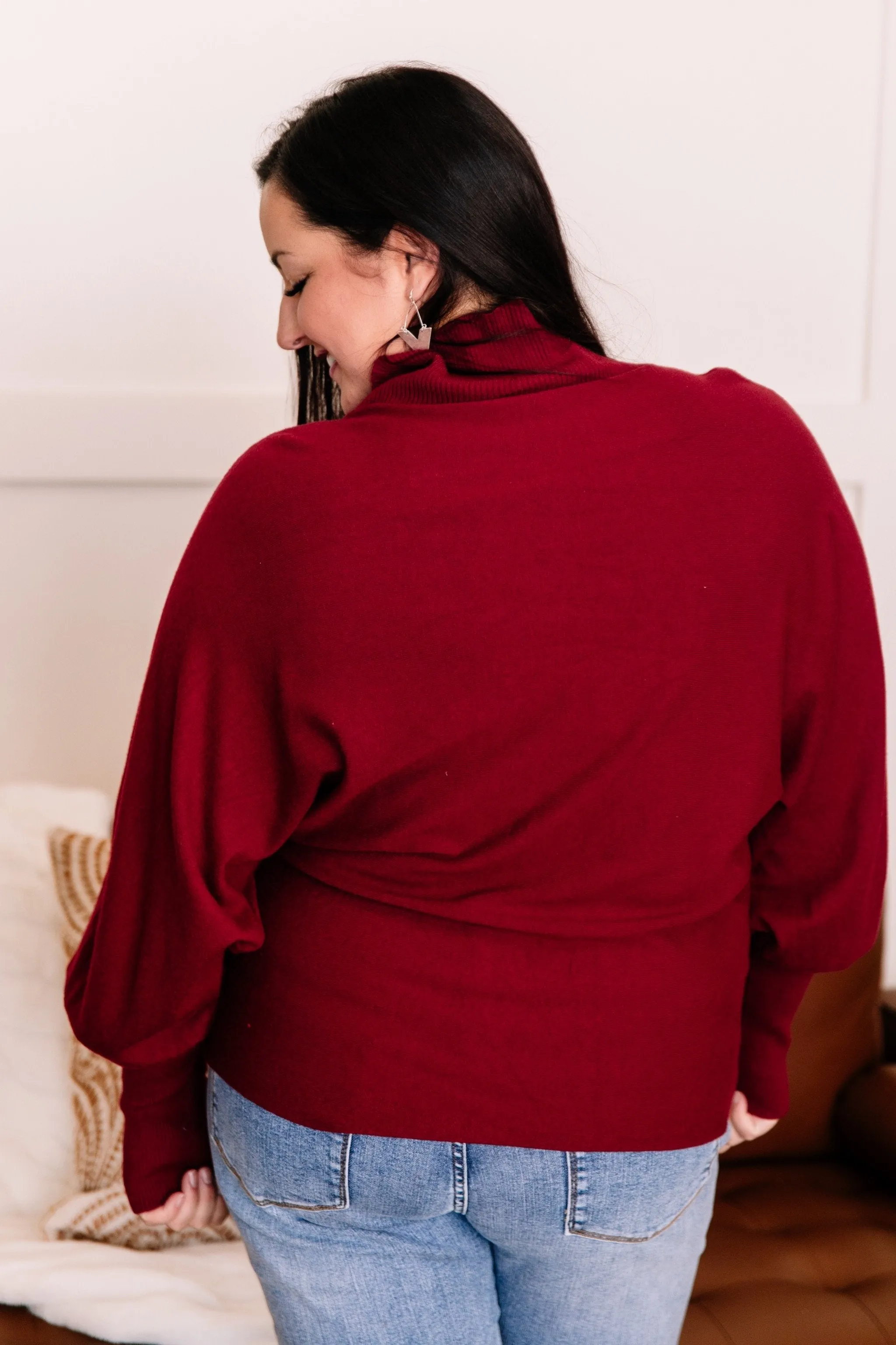 All Fired Up Turtleneck Sweater In Crimson