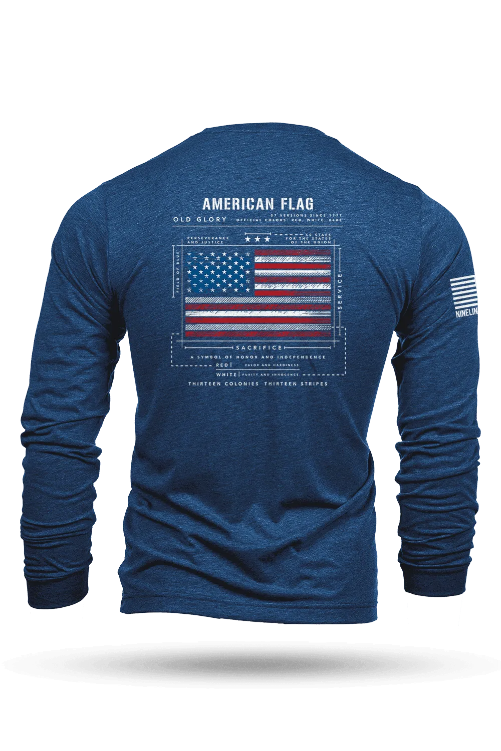 American Flag Schematic - Long Sleeve T-Shirt