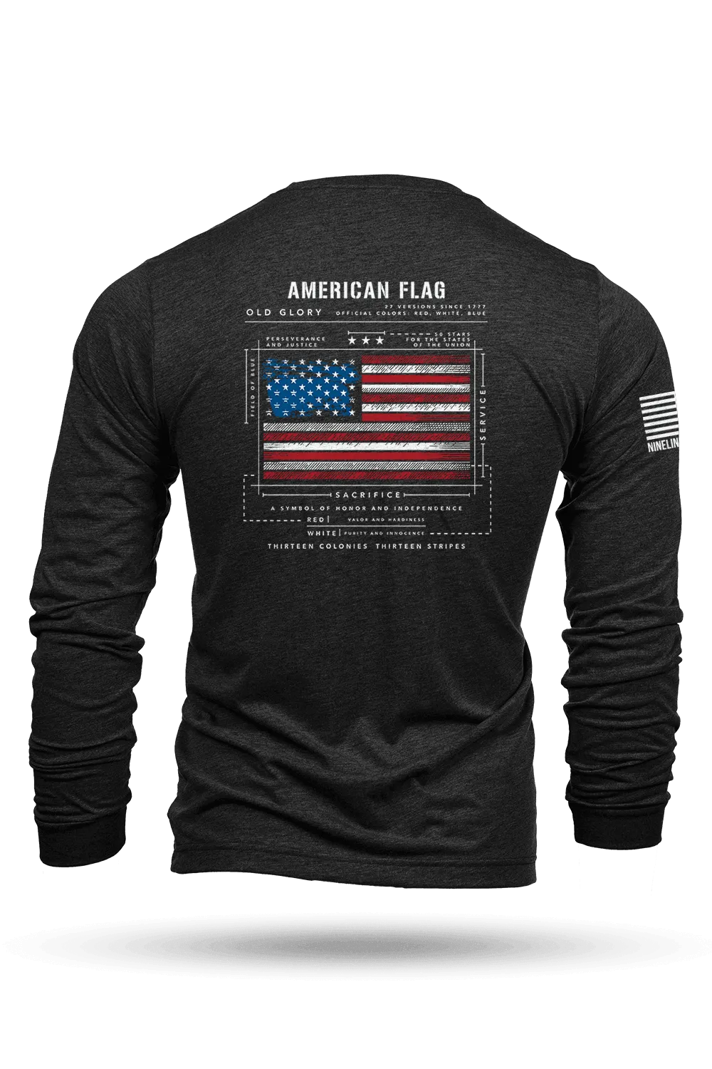 American Flag Schematic - Long Sleeve T-Shirt