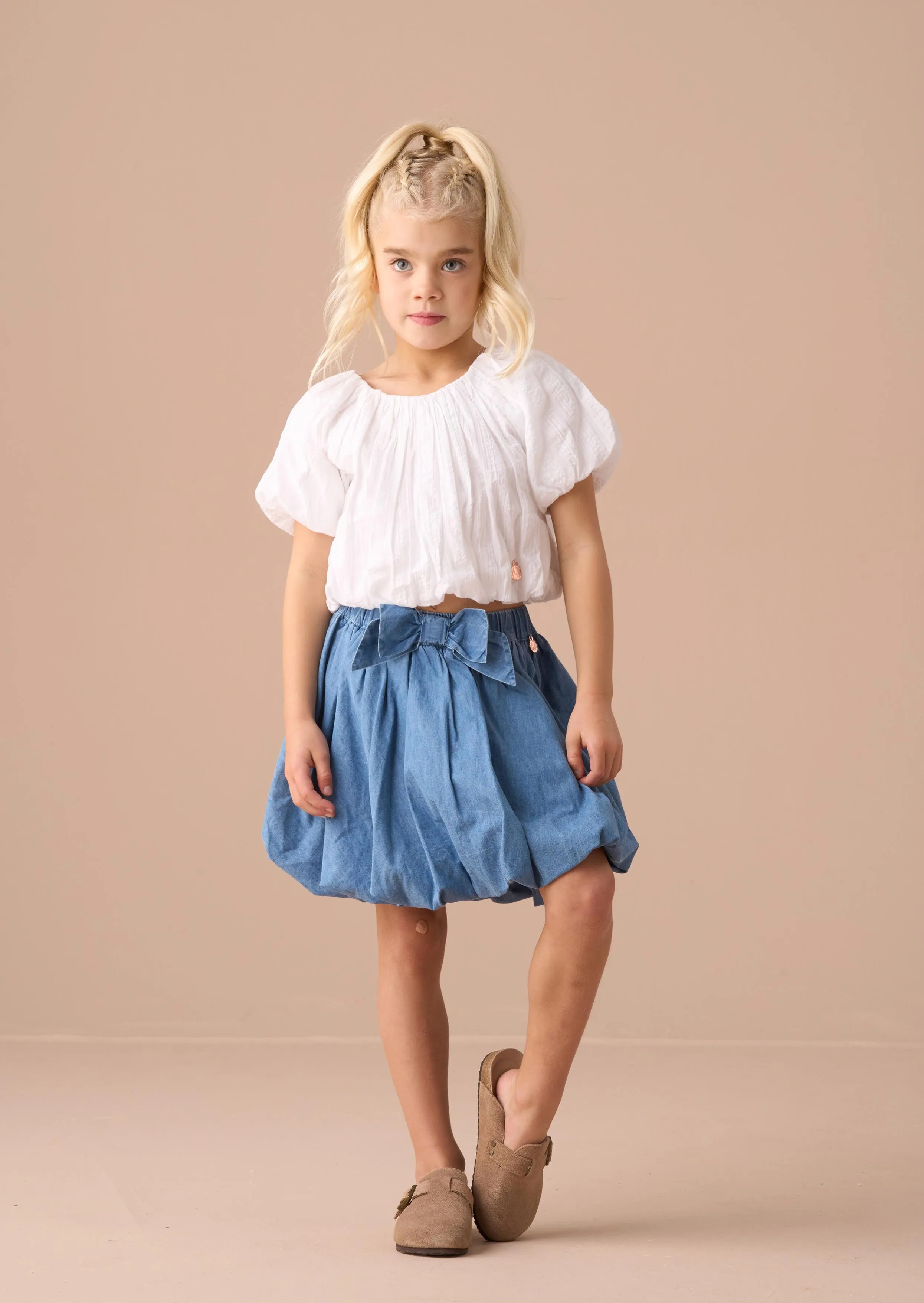 Annie Blue Bubble Hem Denim Skirt