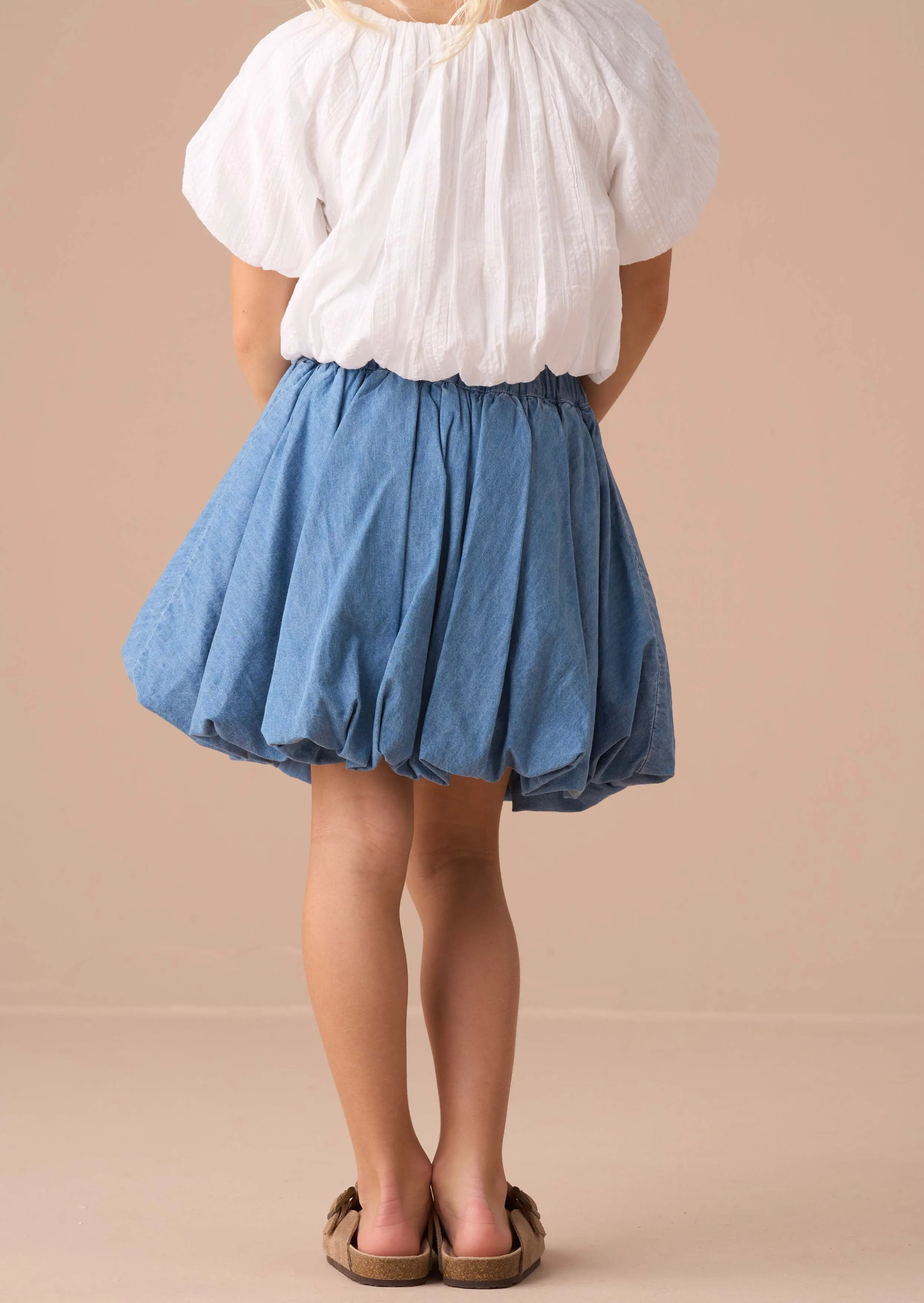 Annie Blue Bubble Hem Denim Skirt