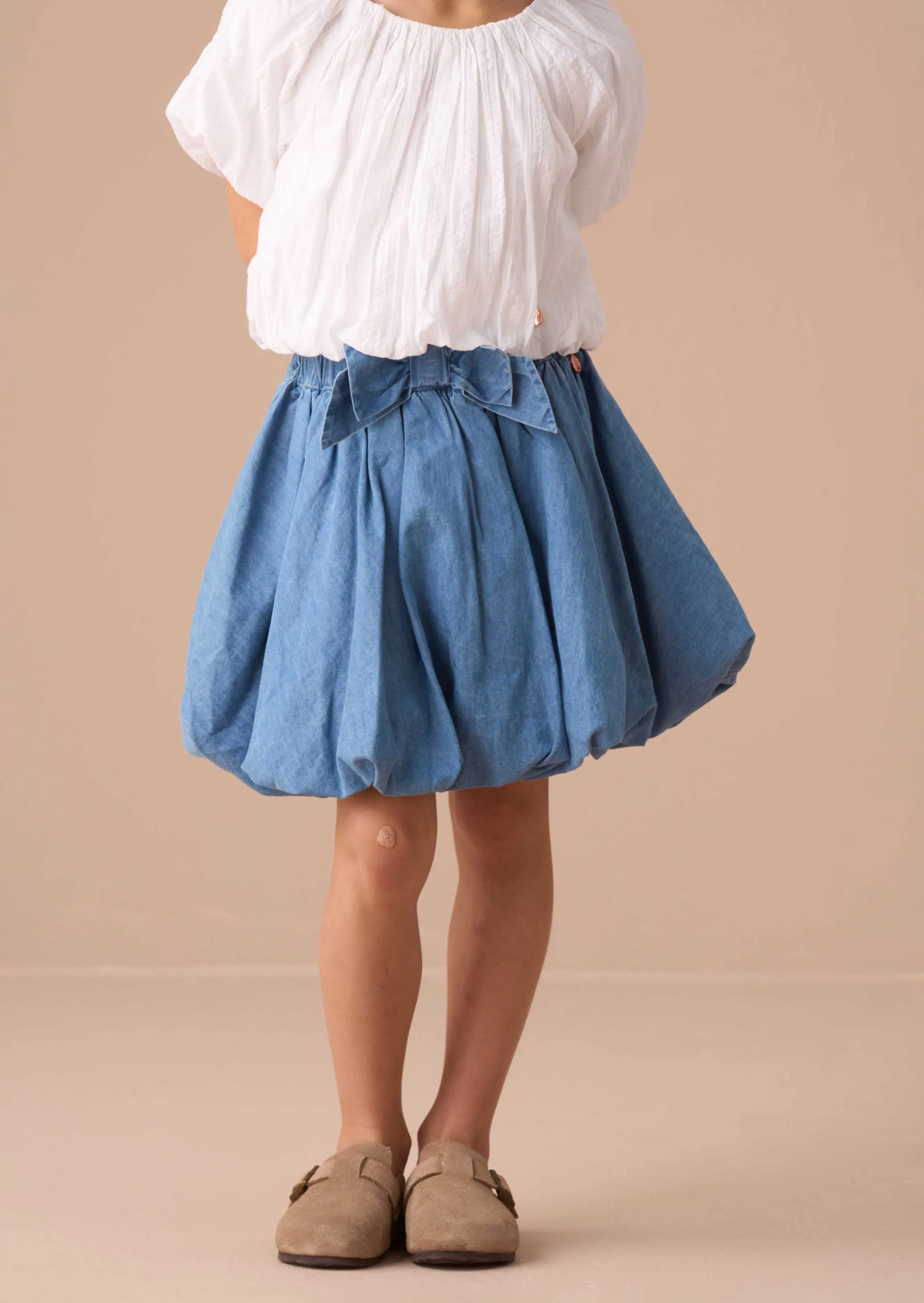 Annie Blue Bubble Hem Denim Skirt