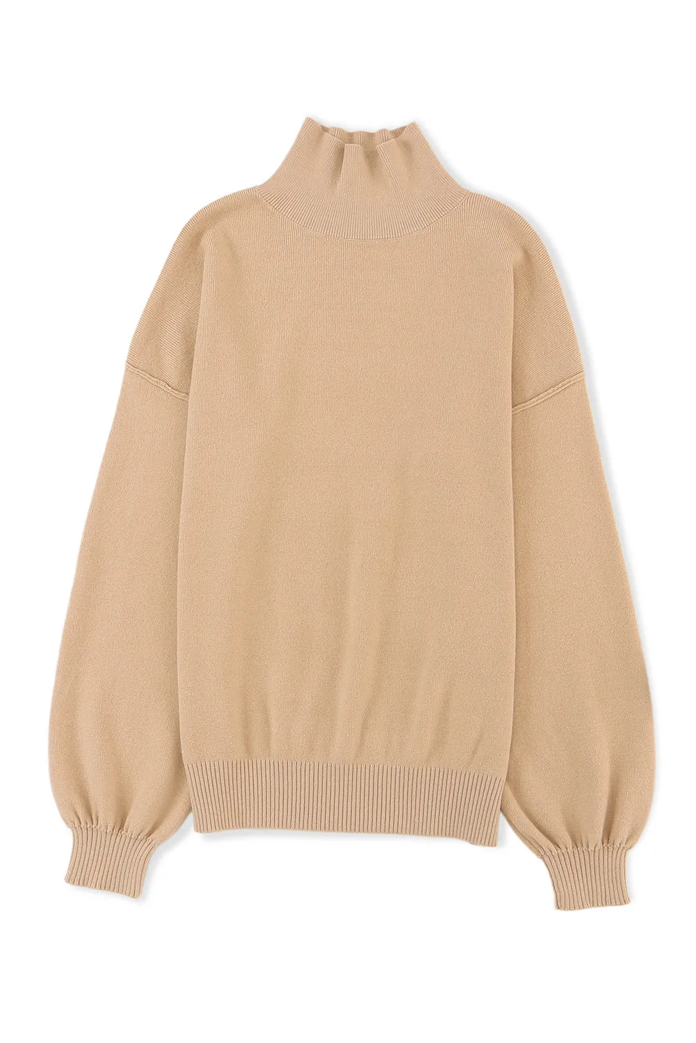 Apricot Noah Ribbed Knit Turtleneck Sweater - Blue