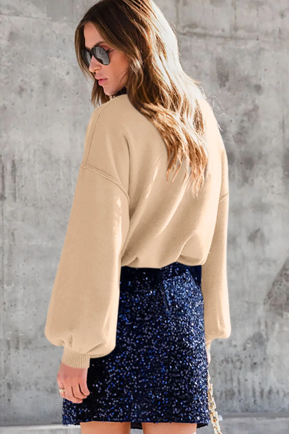 Apricot Noah Ribbed Knit Turtleneck Sweater - Blue