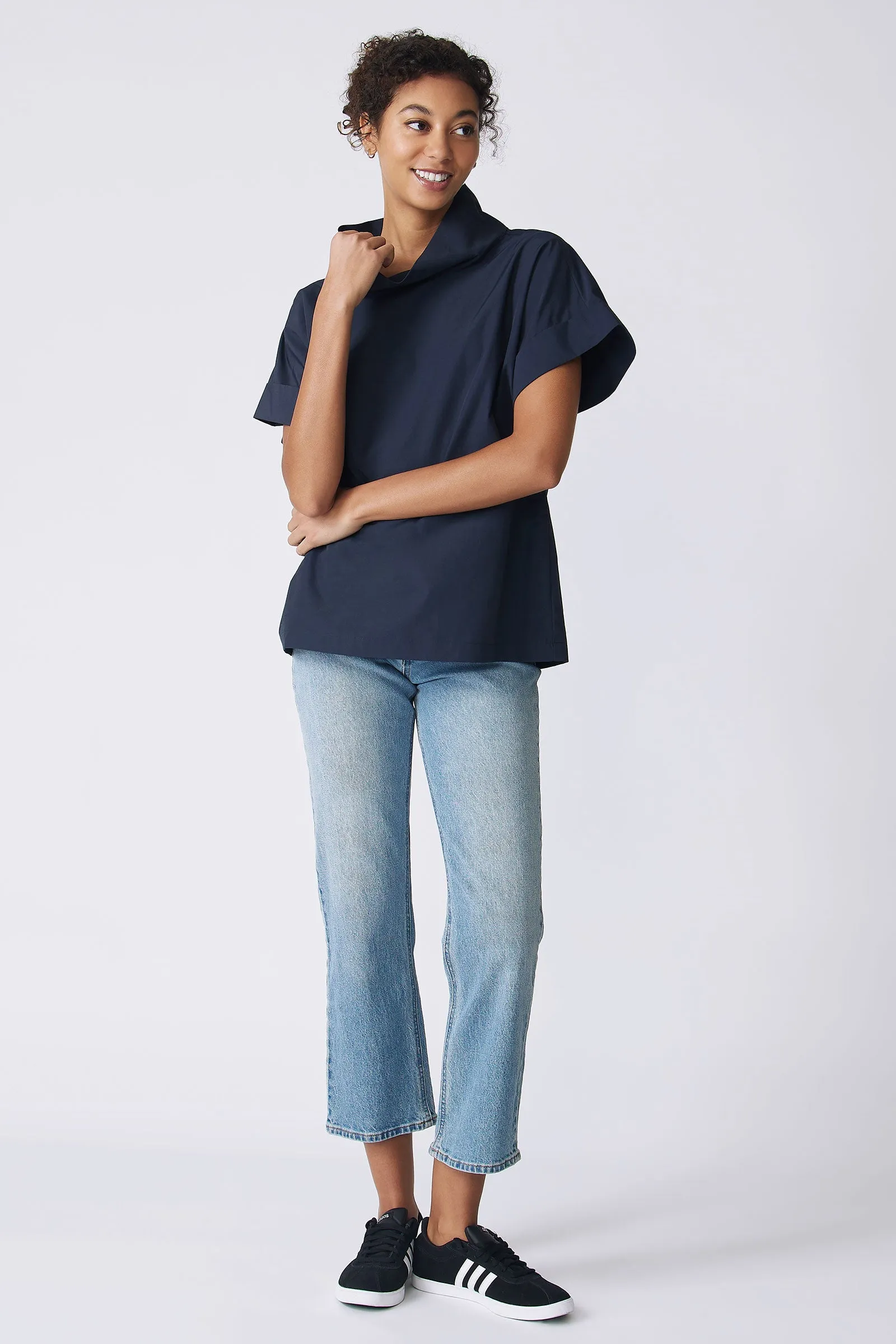 Ary Cuff Kimono Tee - Navy Broadcloth