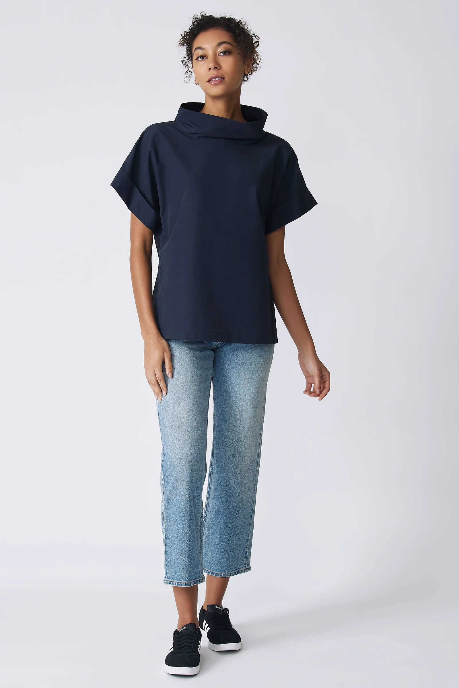 Ary Cuff Kimono Tee - Navy Broadcloth
