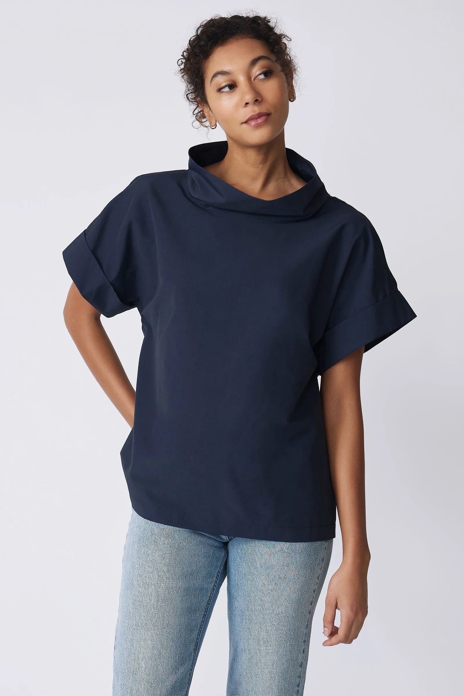 Ary Cuff Kimono Tee - Navy Broadcloth