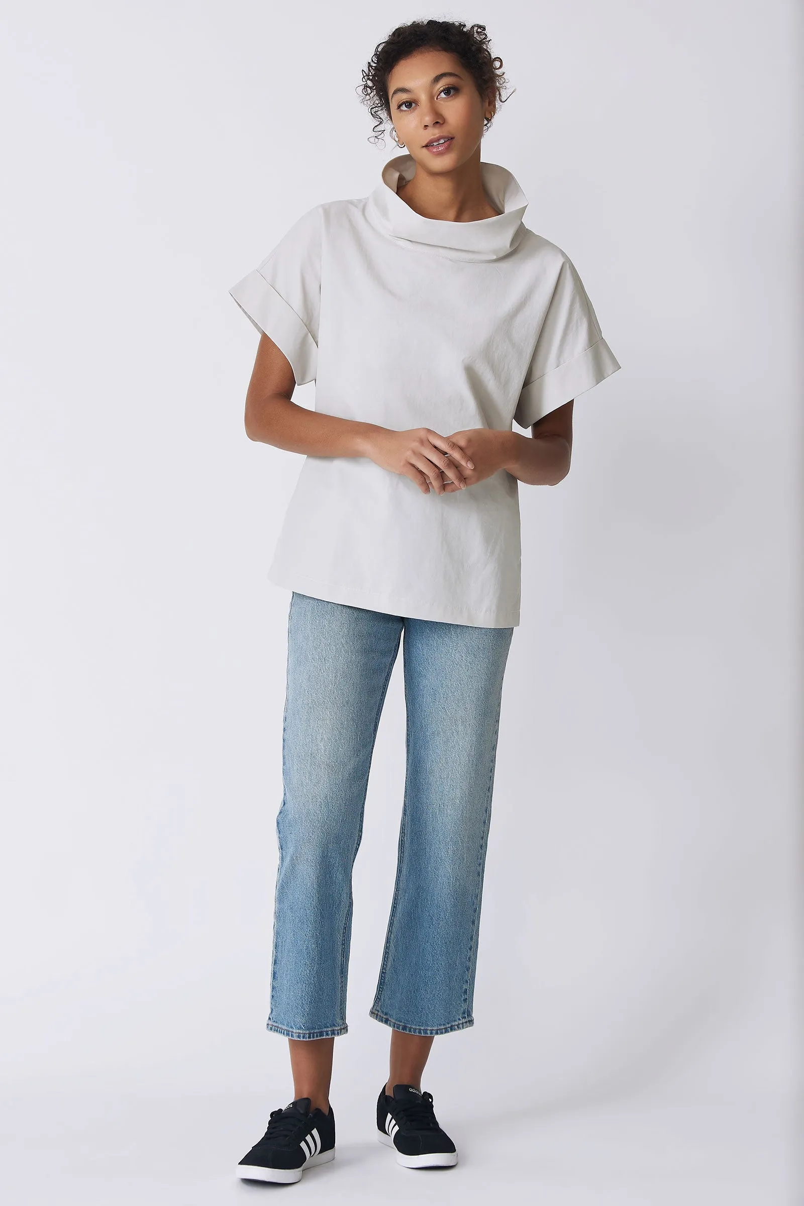 Ary Cuff Kimono Tee - Stone Broadcloth