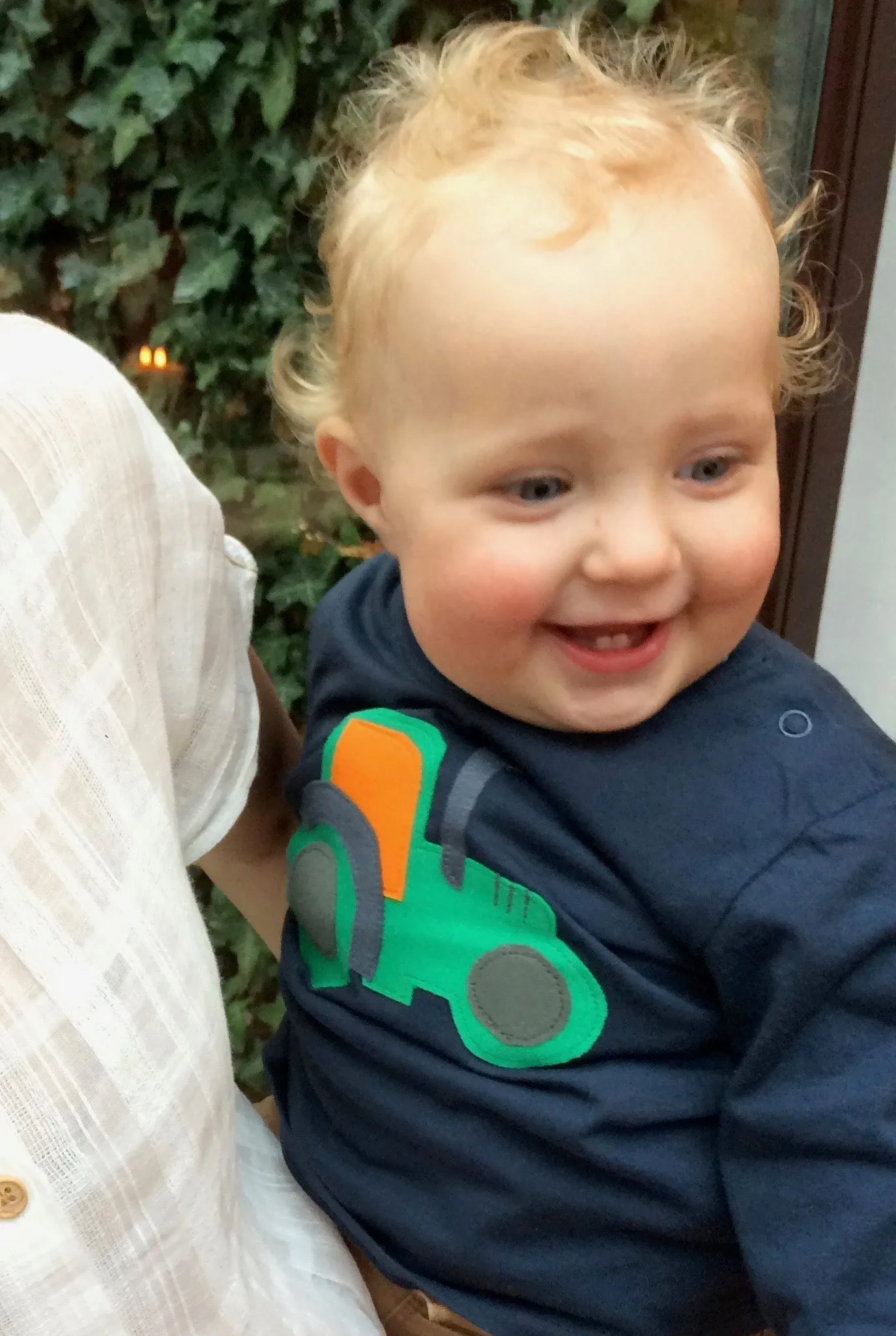 Baby Tractor - Long Sleeved T-shirt - Blue