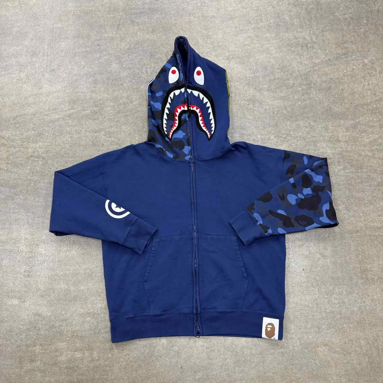 Bape Zip Up "GIANT SHARK" Blue Used Size XL