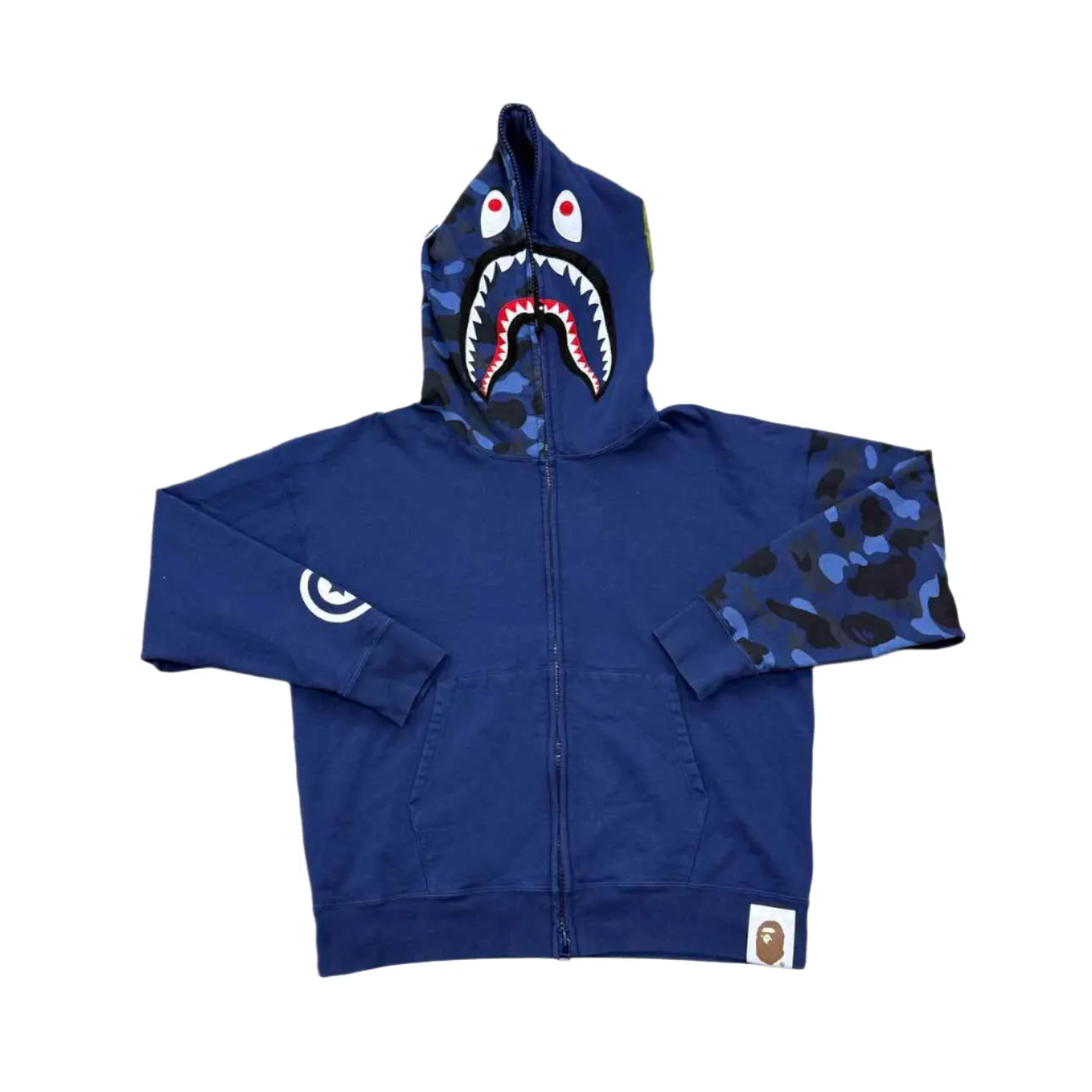 Bape Zip Up "GIANT SHARK" Blue Used Size XL