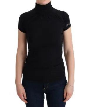 Black Turtleneck Viscose Top