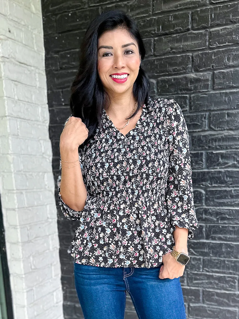 Blooming in Fall Smocked Blouse