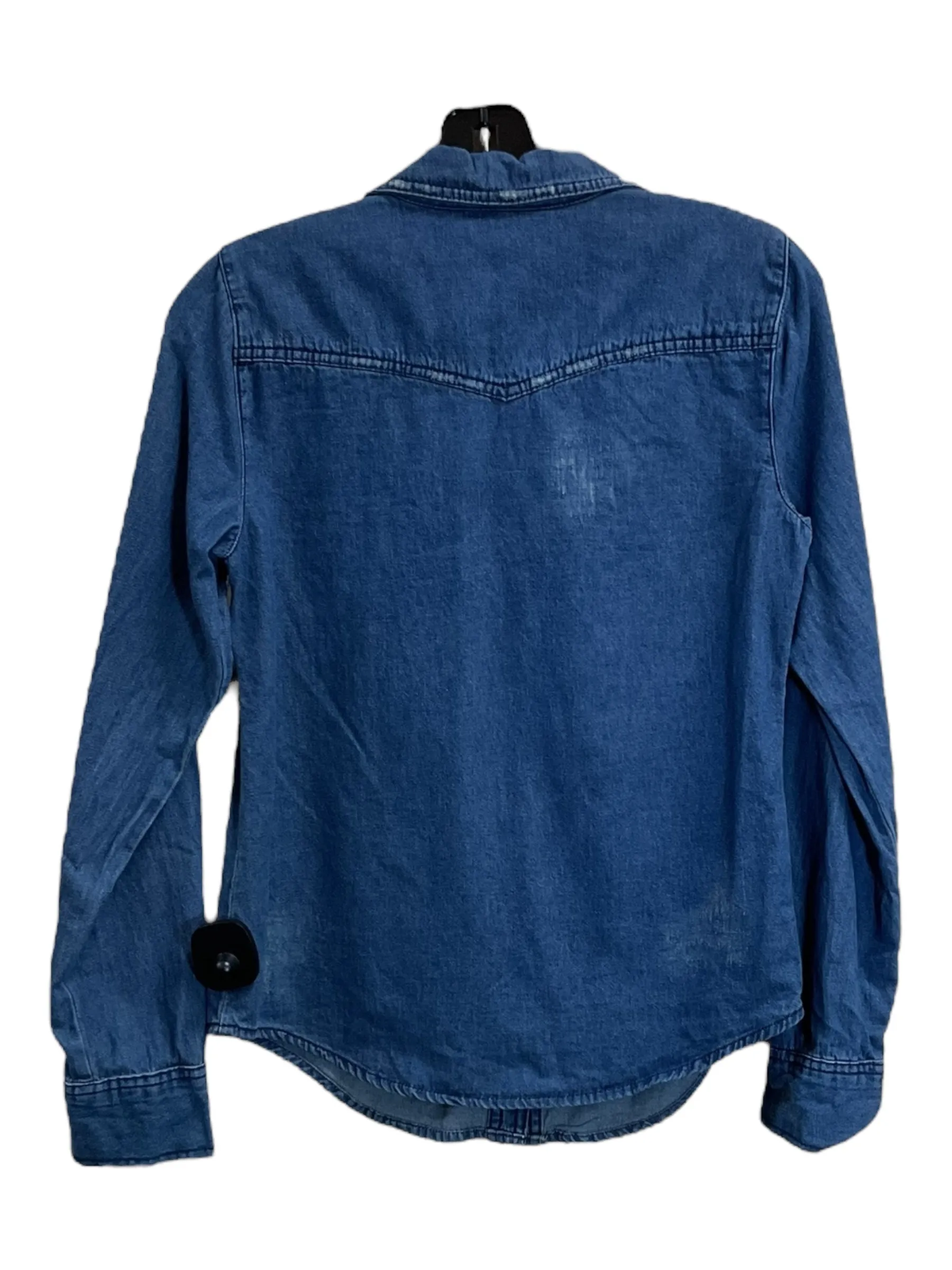 Blouse Long Sleeve By Max Azria In Blue, Size: M