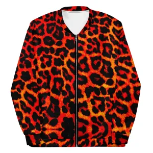 Bomber Jacket with Goochie Poochie logo on back-Blazing Cheetah