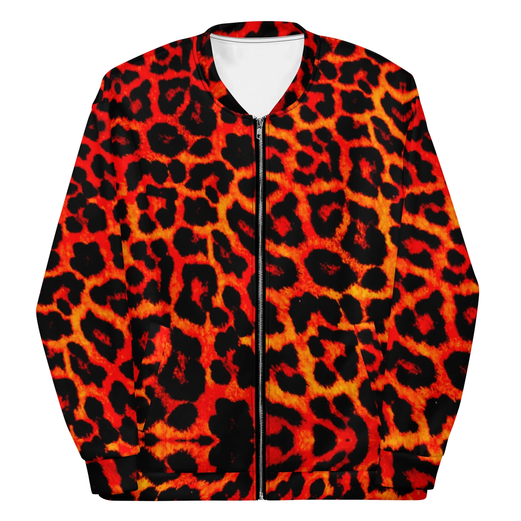 Bomber Jacket with Goochie Poochie logo on back-Blazing Cheetah