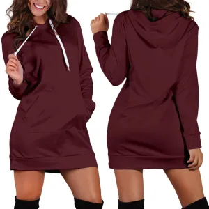 Burgundy - Hoodie Dress