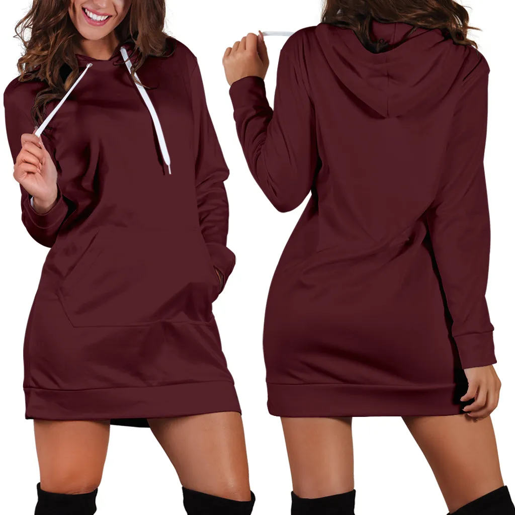 Burgundy - Hoodie Dress