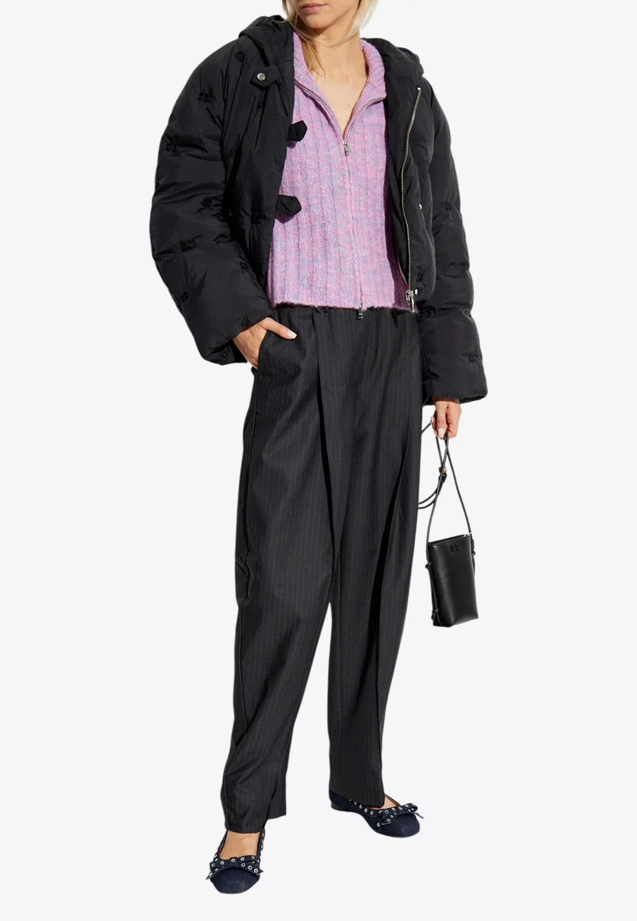 Butterfly Logo Short Puffer Jacket