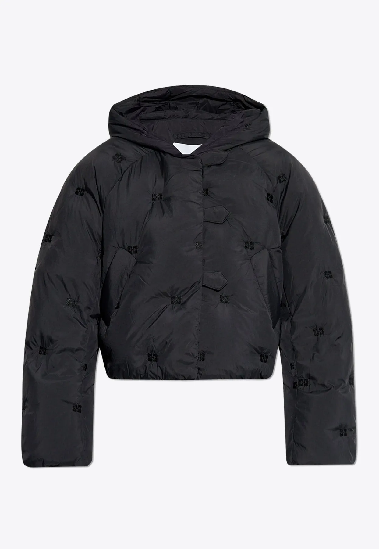 Butterfly Logo Short Puffer Jacket