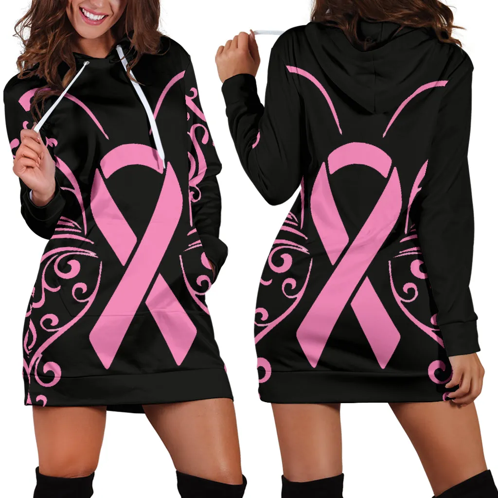 Butterfly Pink Ribbon Hoodie Dress