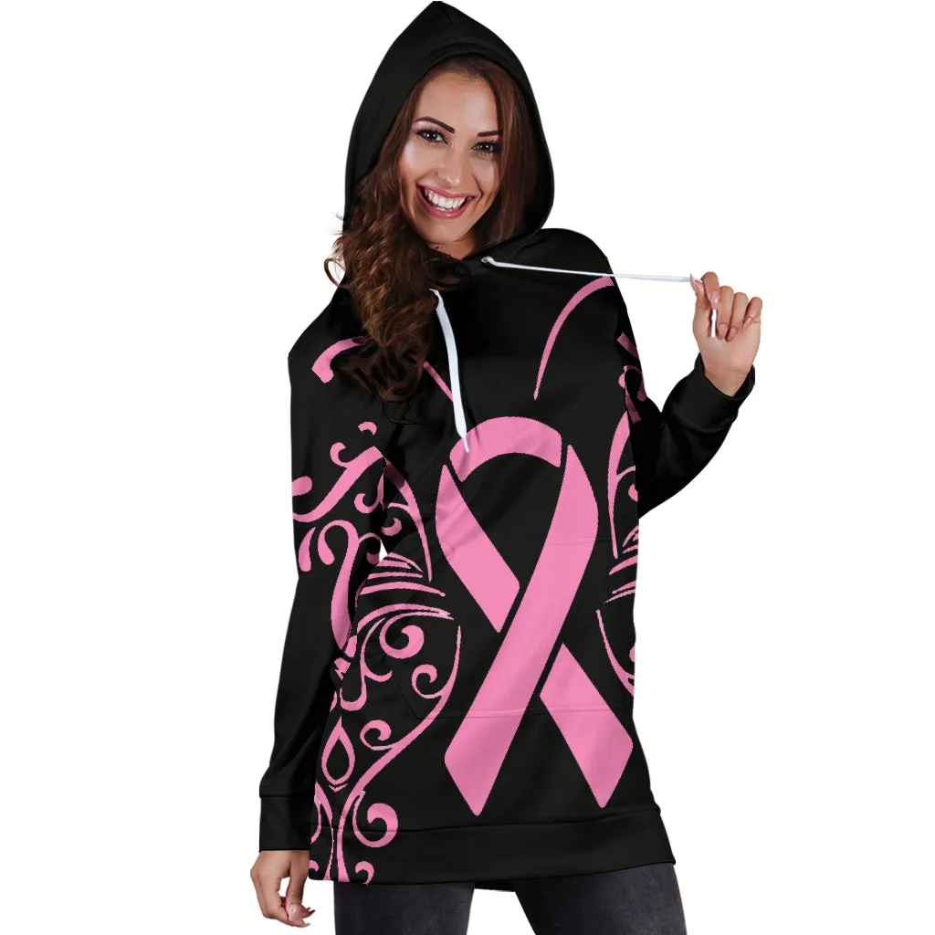 Butterfly Pink Ribbon Hoodie Dress