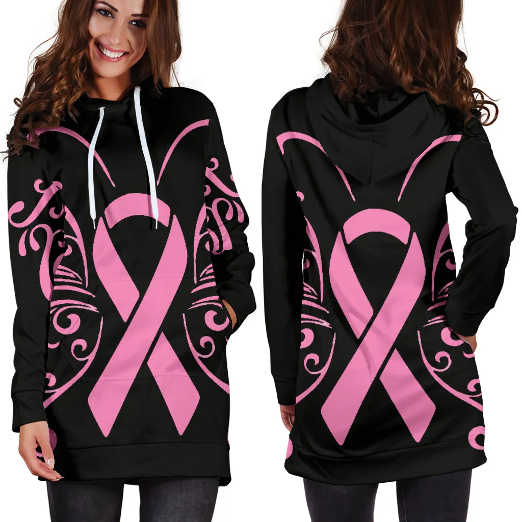 Butterfly Pink Ribbon Hoodie Dress