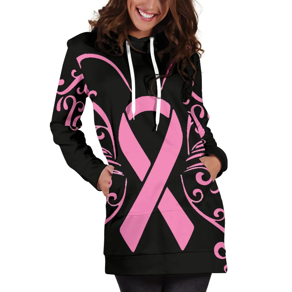 Butterfly Pink Ribbon Hoodie Dress