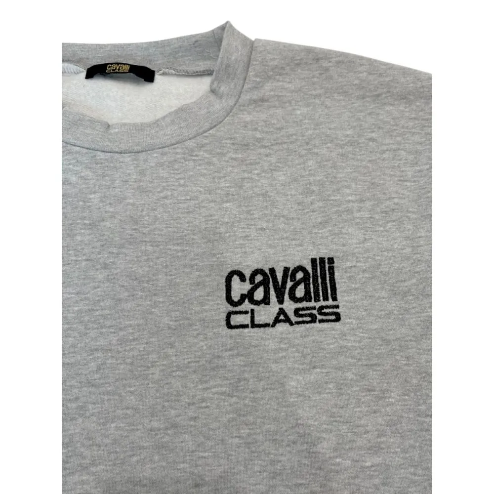Cavalli Class Gray Polyester Men's Hoodie