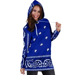 Crip Cuz Blue Bandana Hoodie Dress