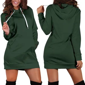 Deep Green Hoodie Dress