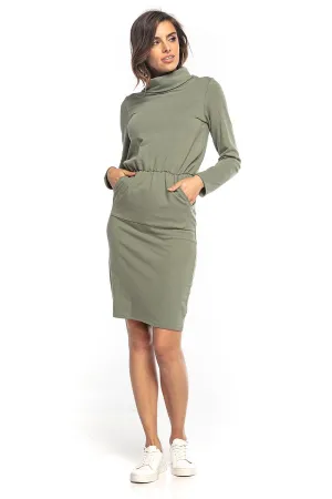 Elegant Turtleneck Midi Dress