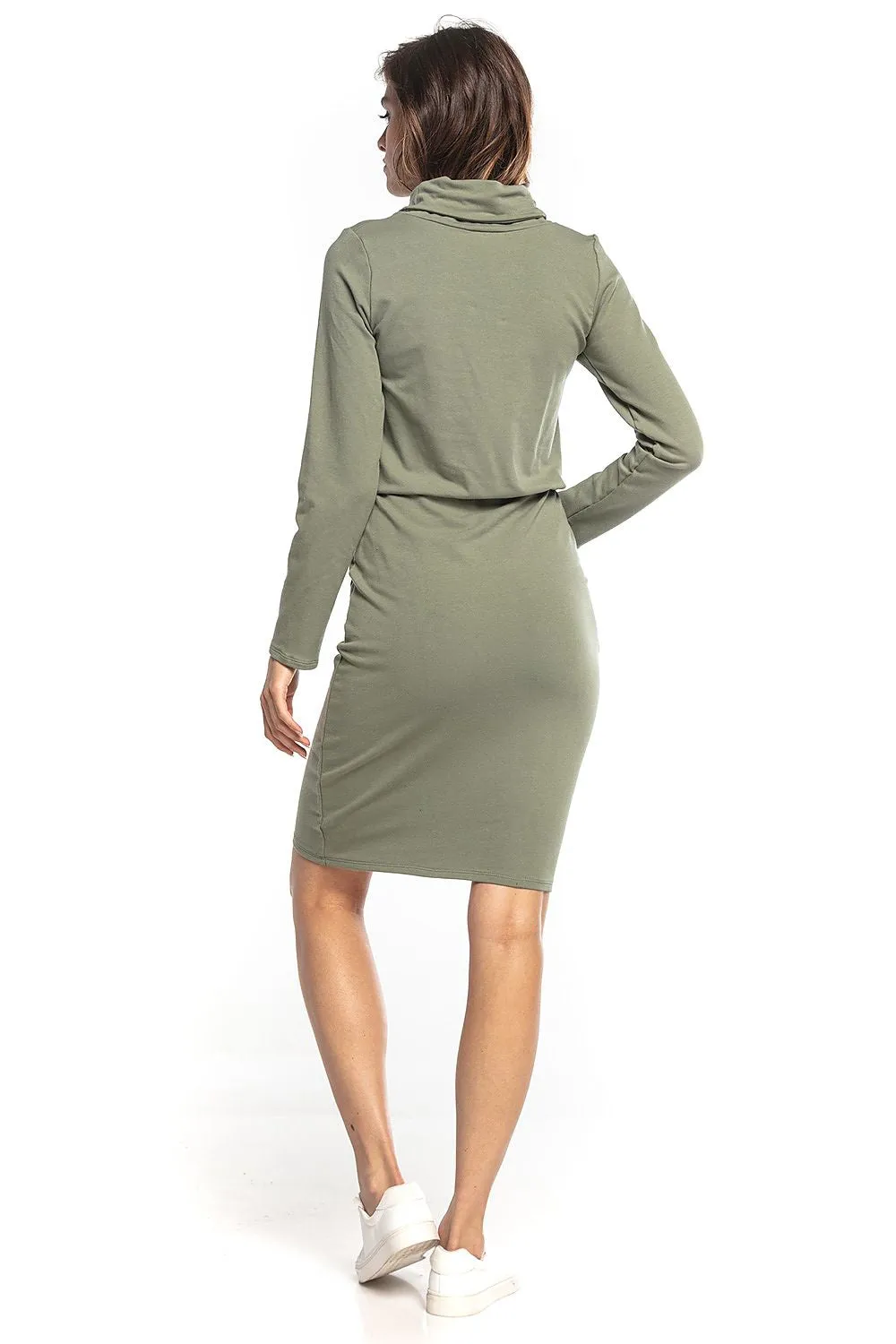 Elegant Turtleneck Midi Dress