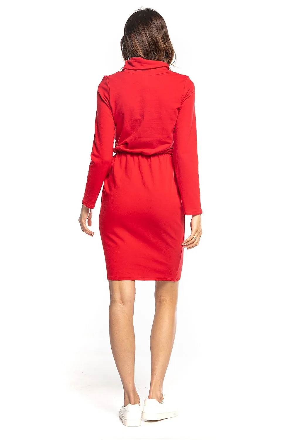 Elegant Turtleneck Midi Dress