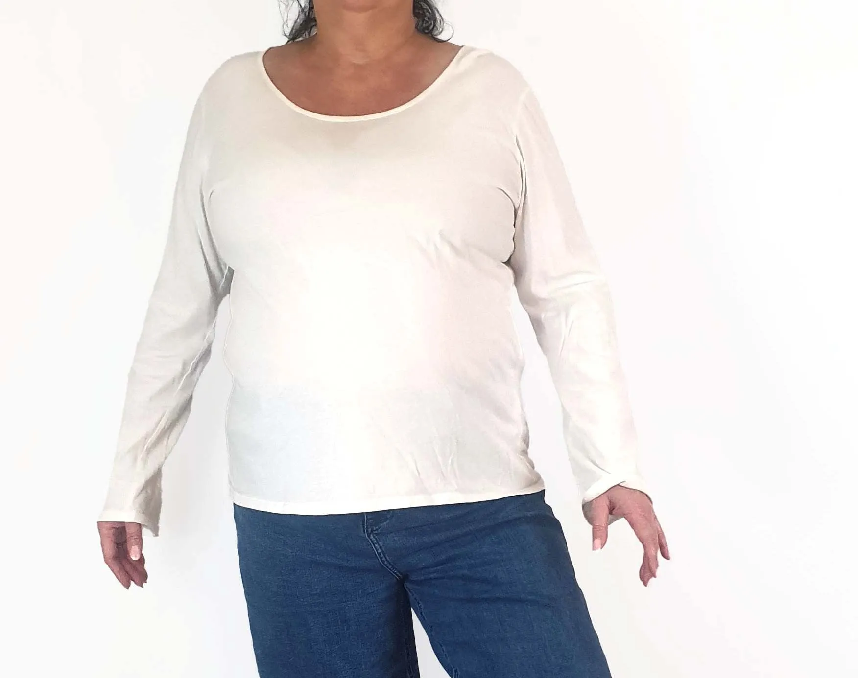 Elk white long sleeve top size 18