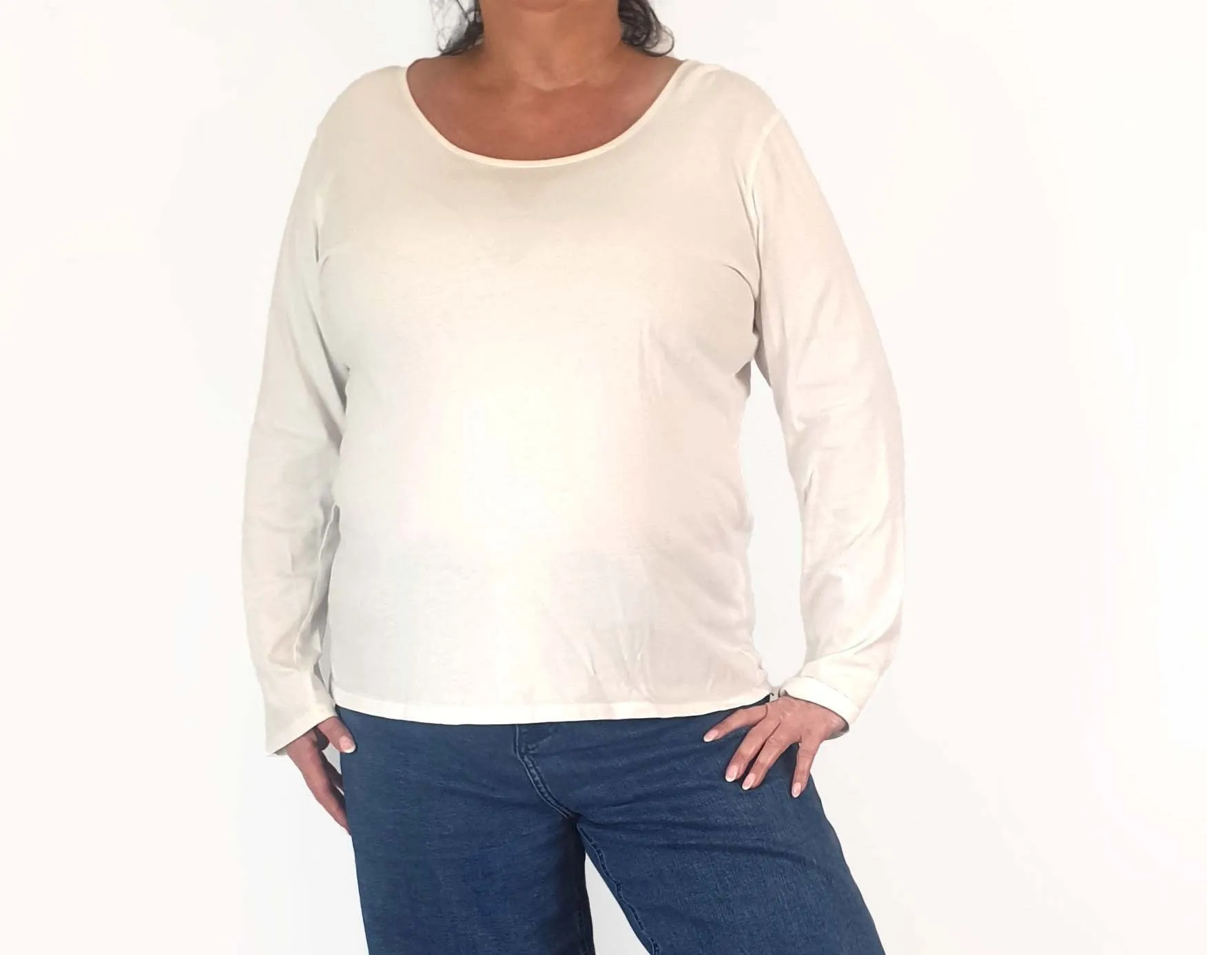 Elk white long sleeve top size 18