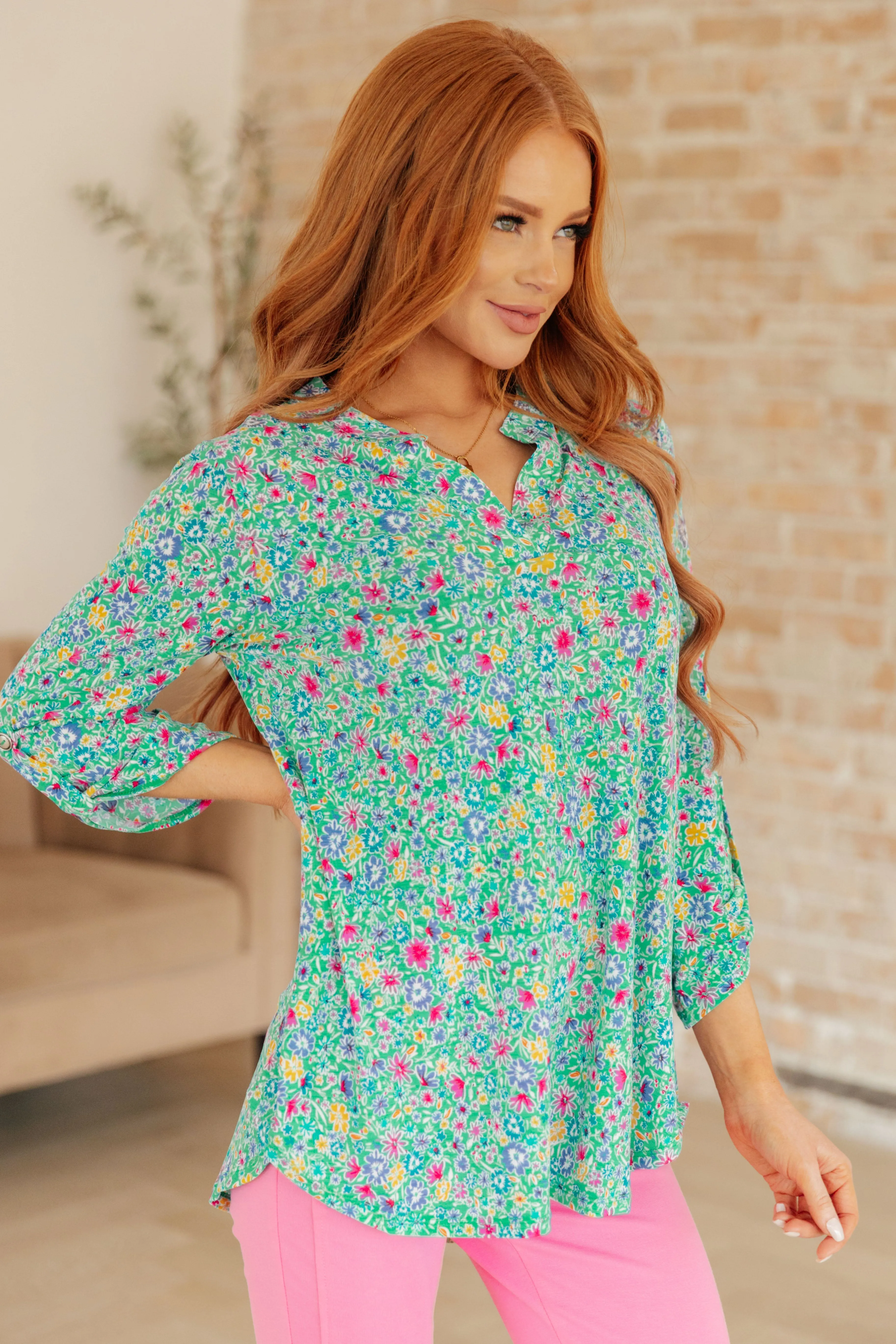 Emerald Floral Lizzy Gabby Top
