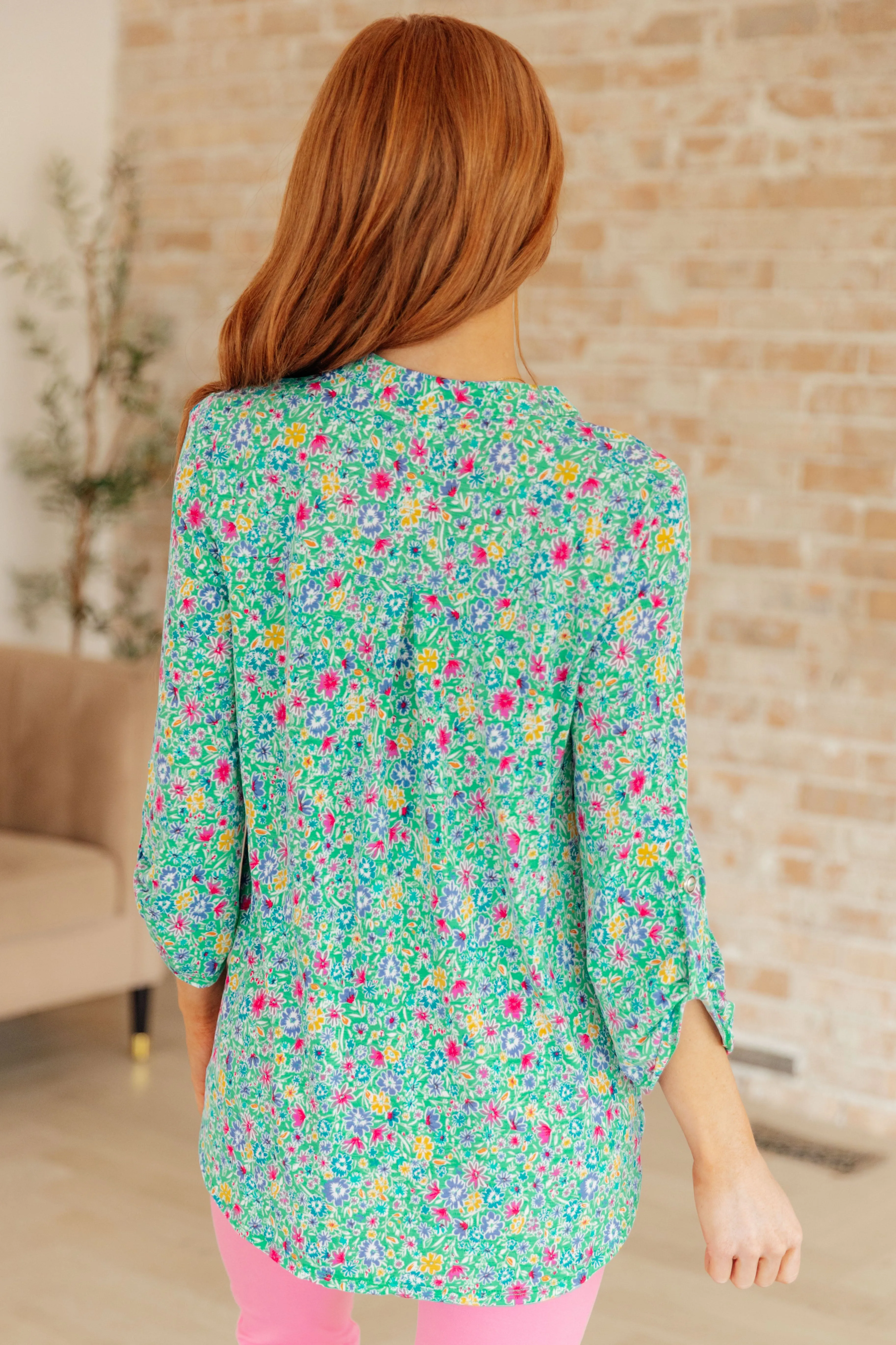Emerald Floral Lizzy Gabby Top