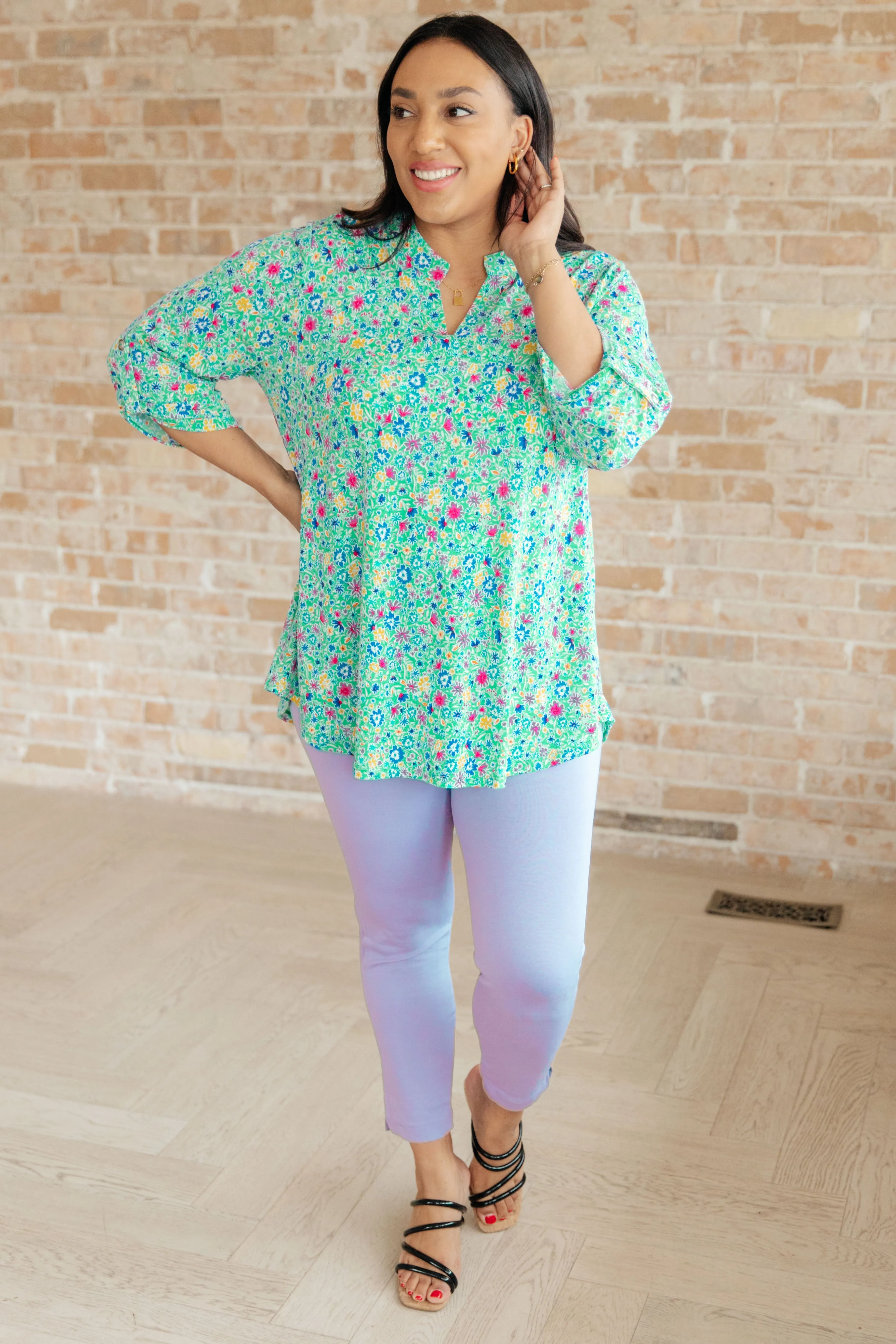 Emerald Floral Lizzy Gabby Top