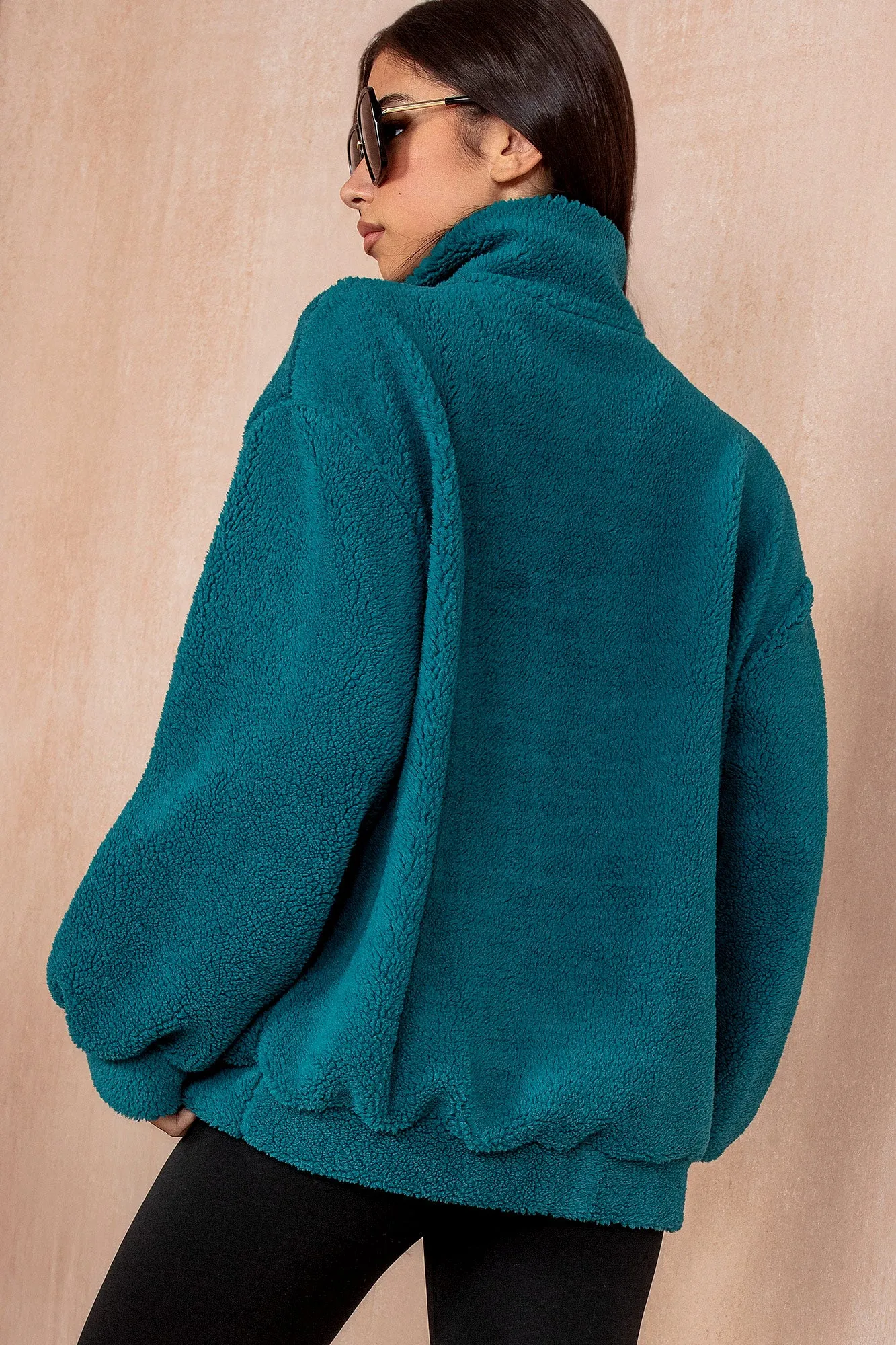 Emery Teal Teddy Half Zip