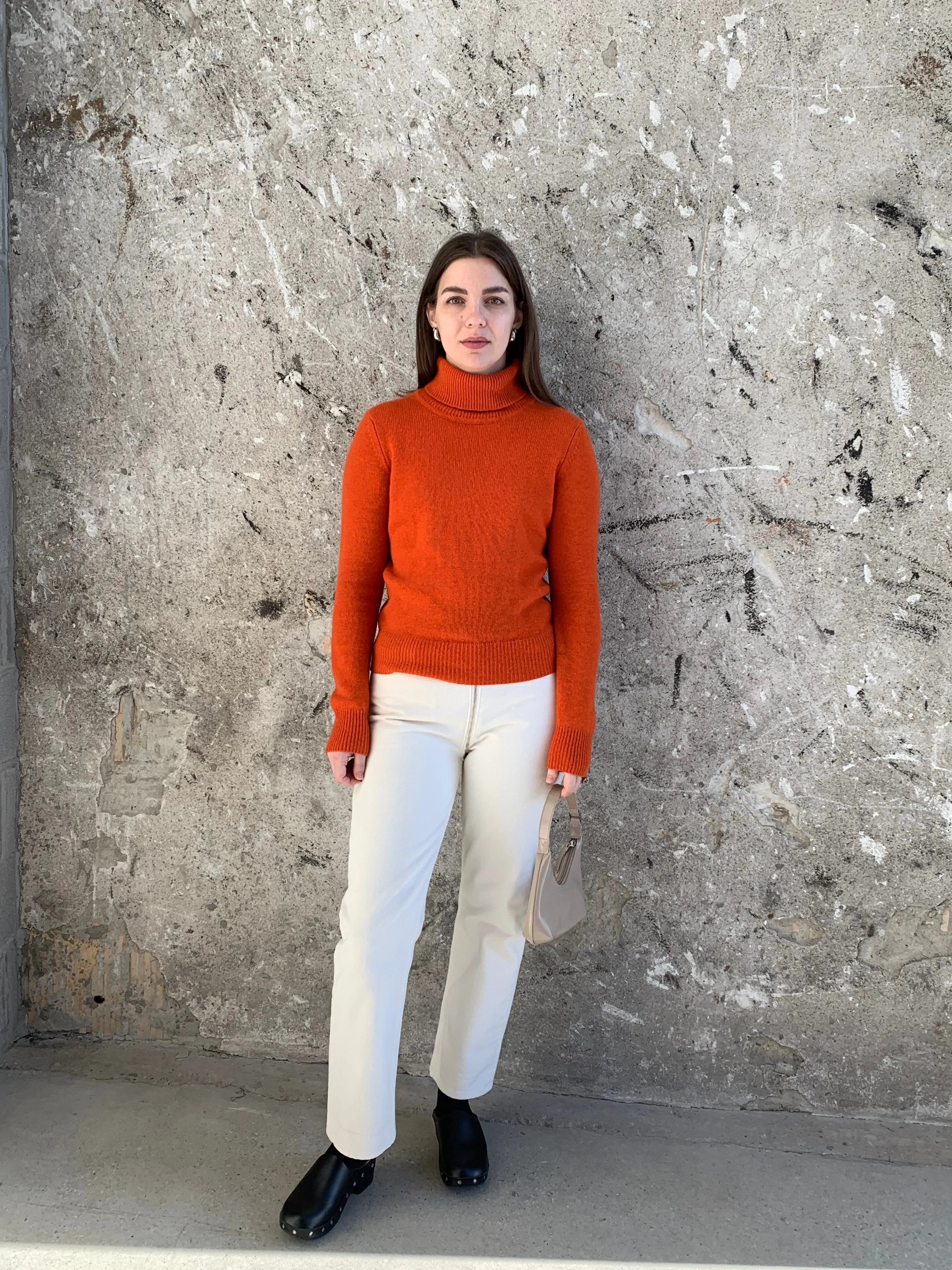 ESPRIT orange cashmere turtleneck