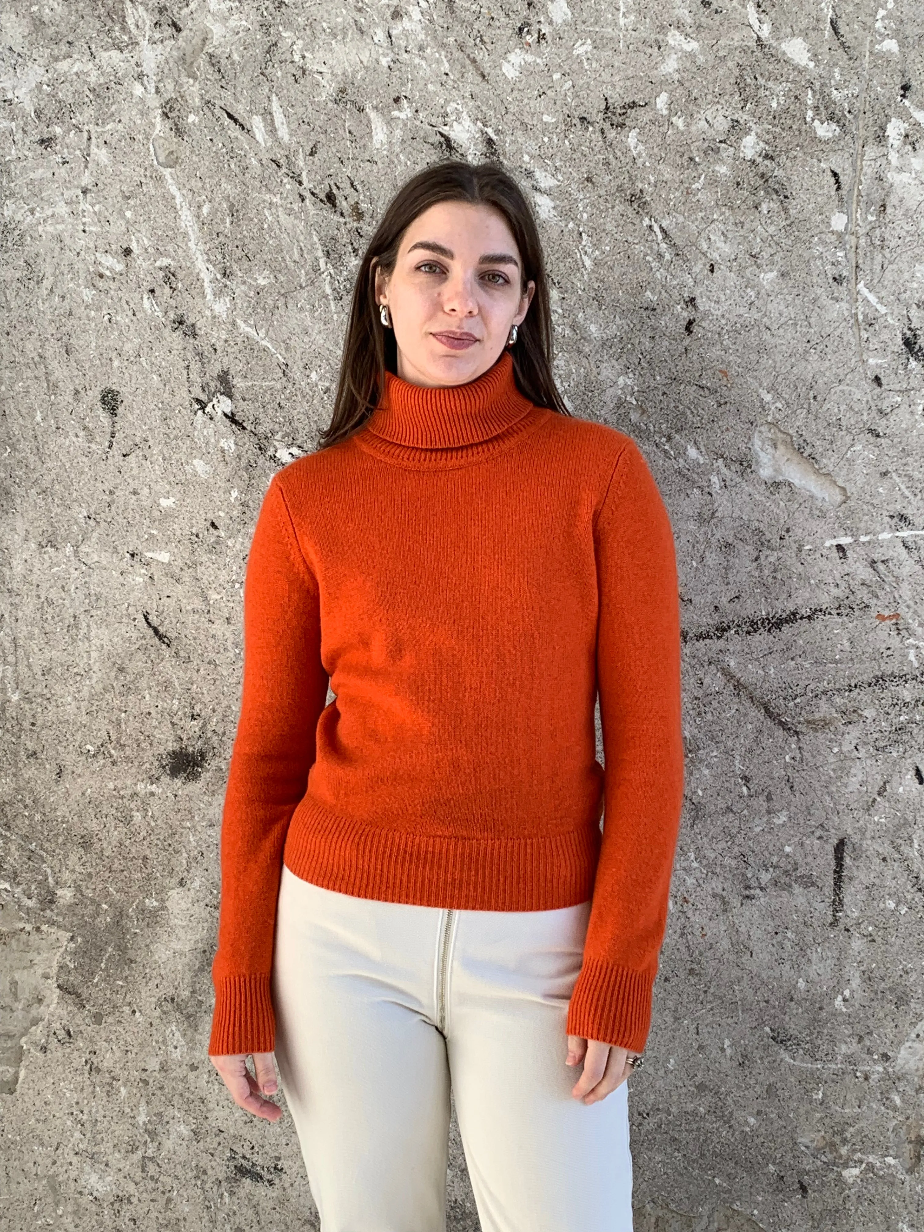 ESPRIT orange cashmere turtleneck